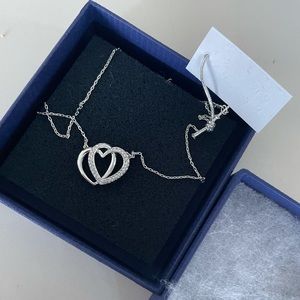 Swarovski double heart crystal necklace new in box